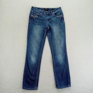 Earl Jean Jeans Women 27x28* Straight‎ Leg Medium Wash Denim